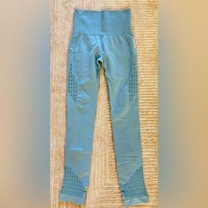 GymShark Flawless Knit Tights in Baby Blue - Size XXS